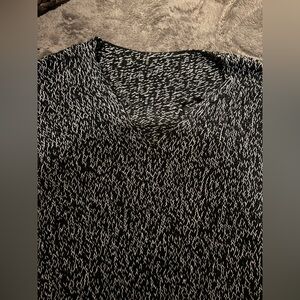 Elegant Black and White V-Neck Sweater